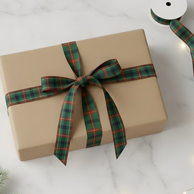 Elegant Navy Red & Green Tartan Plaid Christmas Satinband (Von Creator hochgeladen)