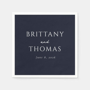 Elegant Navy Typografisch Serviette