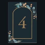 Elegant Navy und Dusty Blue Botanical Tischnummer<br><div class="desc">Mit einem wunderschönen botanischen Aquarell-Design sind diese Tischnummern elegant und romantisch. Ideal für Hochzeiten in der Marine,  in staubigen Blau,  Beige oder Orange. Finden Sie passende Artikel in meinem Shop.</div>