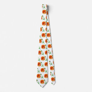 Elegant Neck Tie Roter Mohn Blume Krawatte