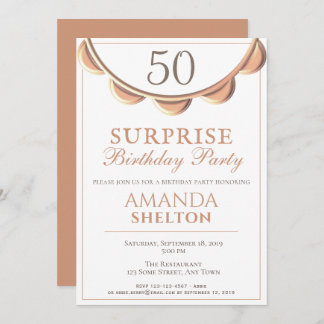 Elegant Necklace 50. Überraschung Geburtstagsparty Einladung
