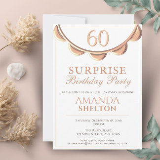 Elegant Necklace 60. Überraschung Geburtstagsparty Einladung