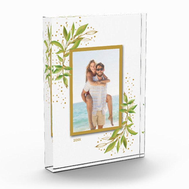 Elegant Neu verheiratete Flitterwochen Custom Fotoblock (Links)