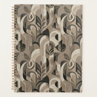 Elegant Neutral Abstract Geometric Notebook  Planer