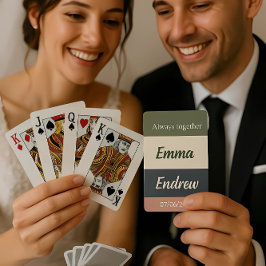 Elegant Neutral Color Wedding /Personalized Couple Spielkarten