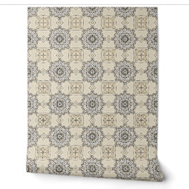 | Elegant Neutral Damask Geometric Pattern Tapete