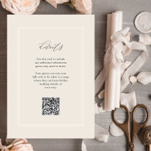 Elegant Neutral Modern Wedding Details QR Code