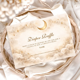 Elegant Neutral Starry Diapper Raffle Begleitkarte