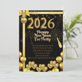 Elegant New Year Eve Party Invitation Card Einladung