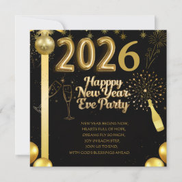 Elegant New Year Eve Party Invitation Card Feiertagskarte