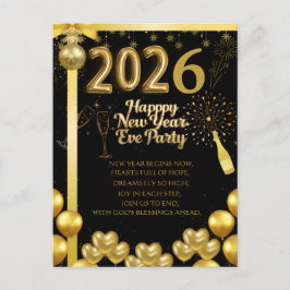 Elegant New Year Eve Party Invitation Card Postkarte