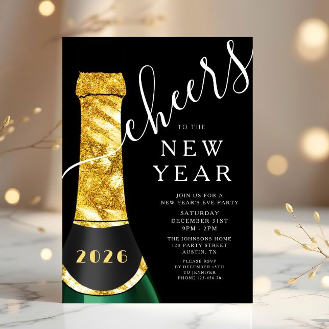 Elegant New Year's Eve Party Einladung (Elegant New Year's Eve Party Invitation)