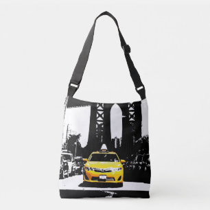 Elegant New York City Nyc Yellow Taxi Brooklyn Tragetaschen Mit Langen Trägern