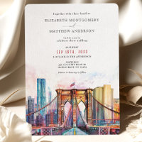 Elegant New York City Skyline Brooklyn Bridge