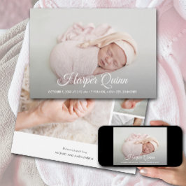 Elegant Newborn Foto Collage Birth Ankündigung