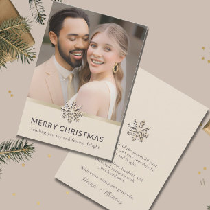 Elegant Newlyweds First Christmas Foto Card Feiertagskarte