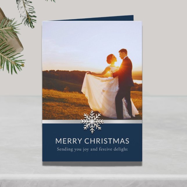 Elegant Newlyweds frohe Weihnachtskarte Karte (Von Creator hochgeladen)