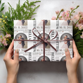 Elegant Newlyweds Mr. & Mrs. Wedding Geschenkpapier