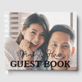 Elegant Newlyweds Wedding Foto Name Gästebuch