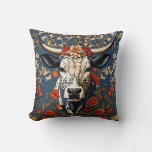 Elegant Nguni Cow William Morris Inspiriert Kissen