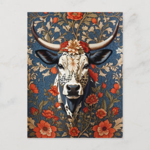 Elegant Nguni Cow William Morris Inspiriert Postkarte