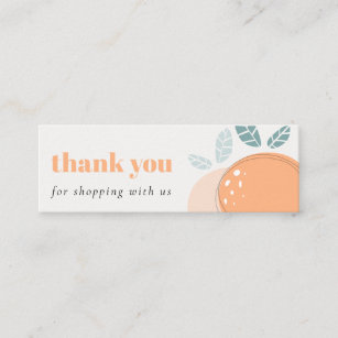 Elegant Niedlich Orange Bold Fruity Danke Shopping Mini Visitenkarte