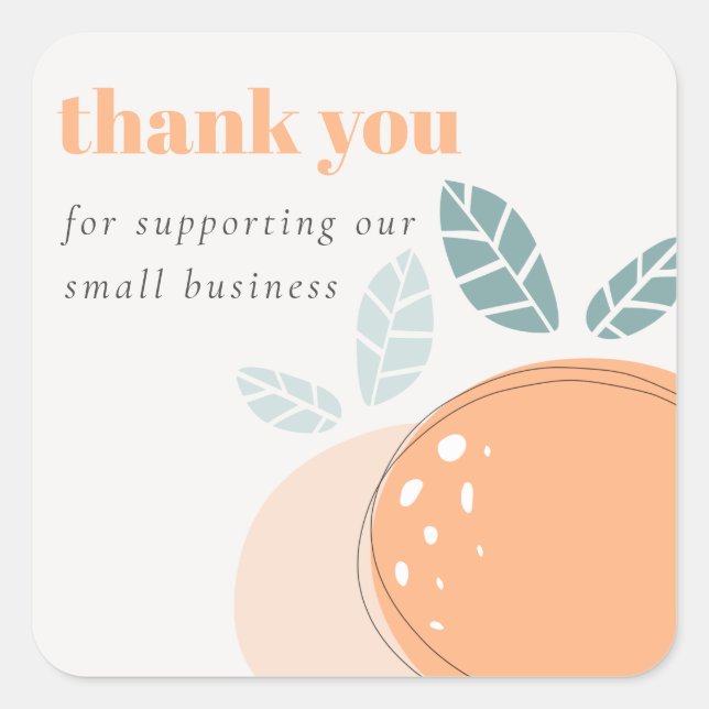 Elegant Niedlich Orange Bold Fruity Vielen Dank be Quadratischer Aufkleber (Vorderseite)