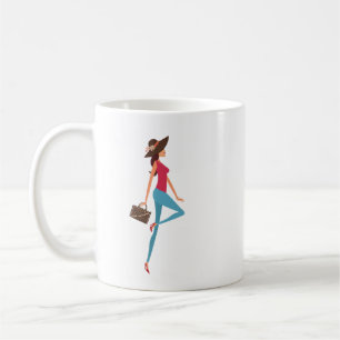 Elegant, Niedlich, stilvoll, Sassy Girl, rosa Pers Kaffeetasse