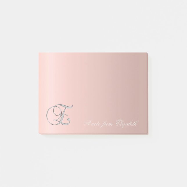 Elegant Niedlich stylish Girly-Monogram Post-it Klebezettel (Vorderseite)