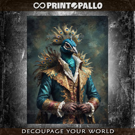 Elegant Noble königliche Renaissance-Prinzenpfau Seidenpapier