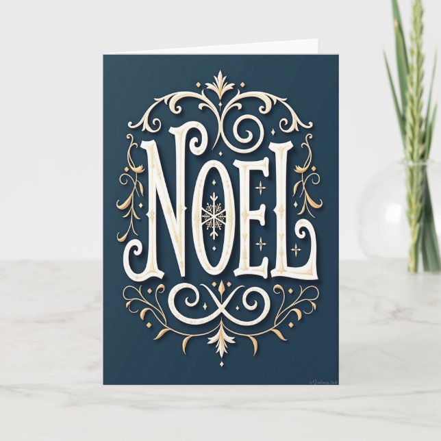 Elegant Noel Christmas Snowflake Card Karte (Vorderseite)