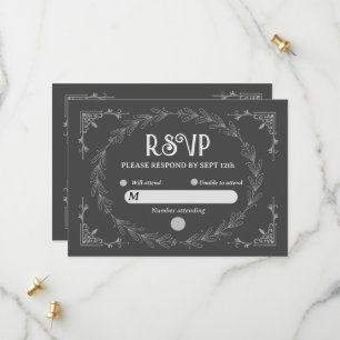 Elegant Noir Deko Schwarz-Weiß-Hochzeit Save The Date
