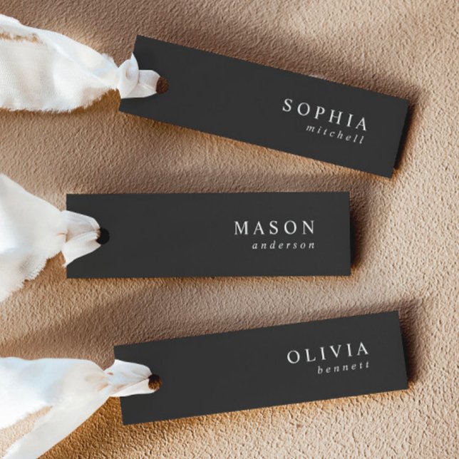 Elegant Noir Wedding Name Platzkarten (Von Creator hochgeladen)