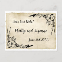 Elegant Nostalgic Vintag Floral Save the Date