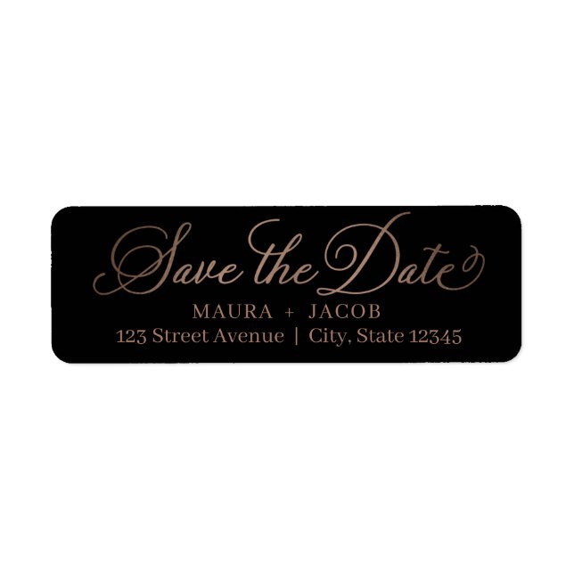 Elegant Nuptial Save the Date Address Label (Vorne)