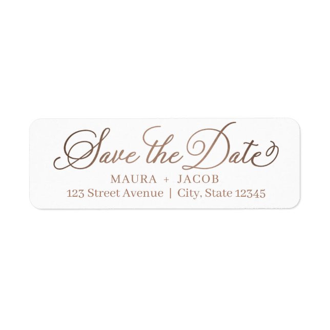 Elegant Nuptial Save the Date Address Label (Vorne)