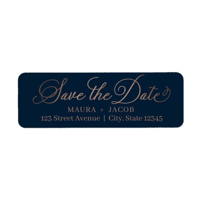 Elegant Nuptial Save the Date Address Label (Vorne)