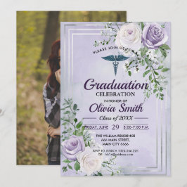 Elegant Nursing Graduation Invitation Photo | RN B Einladung