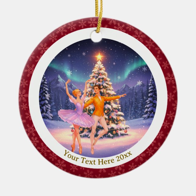 Elegant Nutcracker Ballet Christmas Ballerina Gift Keramik Ornament (Vorne)