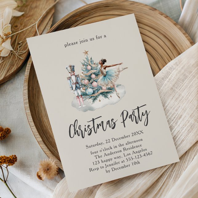 Elegant Nutcracker Christmas Tree Party Einladung (Von Creator hochgeladen)