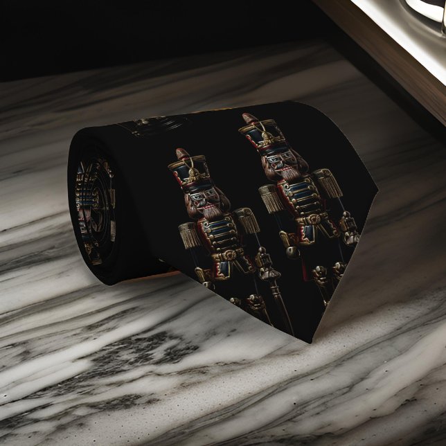 Elegant Nutcracker Soldier Black Shadow Neck Tie Krawatte (Von Creator hochgeladen)