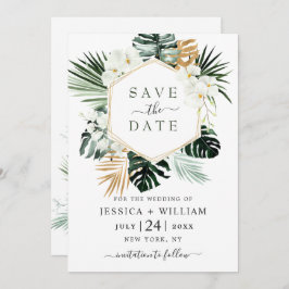 Elegant Oasis Orchid Bohemische Grüne Hochzeit Save The Date