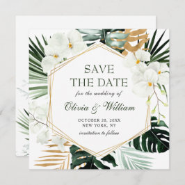 Elegant Oasis Orchid Bohemische Grüne Hochzeit Save The Date