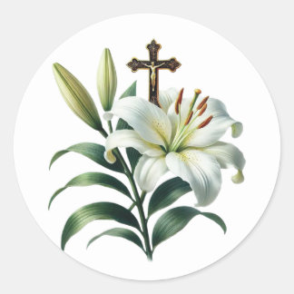 Elegant Oaster Lilly Runder Aufkleber