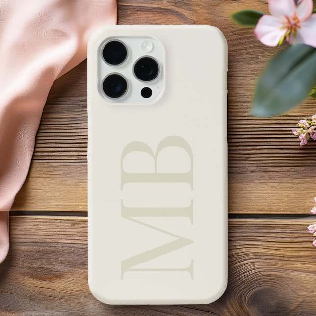 Elegant Oatmehl Minimalistisch Initial Monogram Case-Mate iPhone Hülle (Von Creator hochgeladen)
