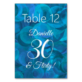 Elegant Ocean Blue 30 und Kokette Geburtstagsparty Tischnummer