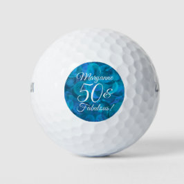 Elegant Ocean Blue 50 & Fabulous Geburtstagsparty Golfball
