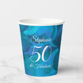 Elegant Ocean Blue 50 und fabelhafte Geburtstagspa Pappbecher