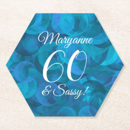 Elegant Ocean Blue 60 und Sassy Birthday Party Untersetzer