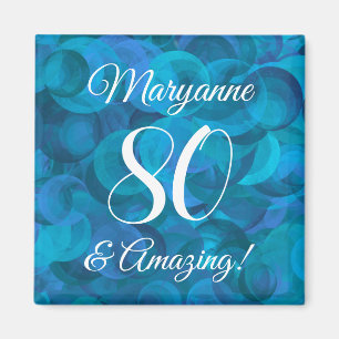 Elegant Ocean Blue 80 und Phantastische Geburtstag Magnet